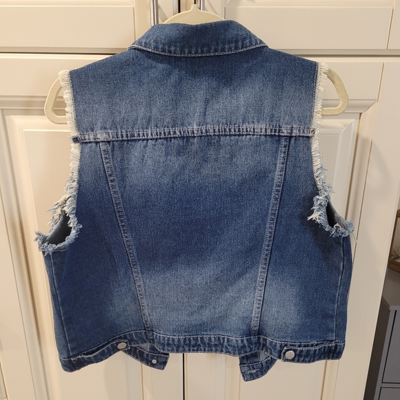 Denim Vest Distressed by Allegra K - Picture 10 of 10